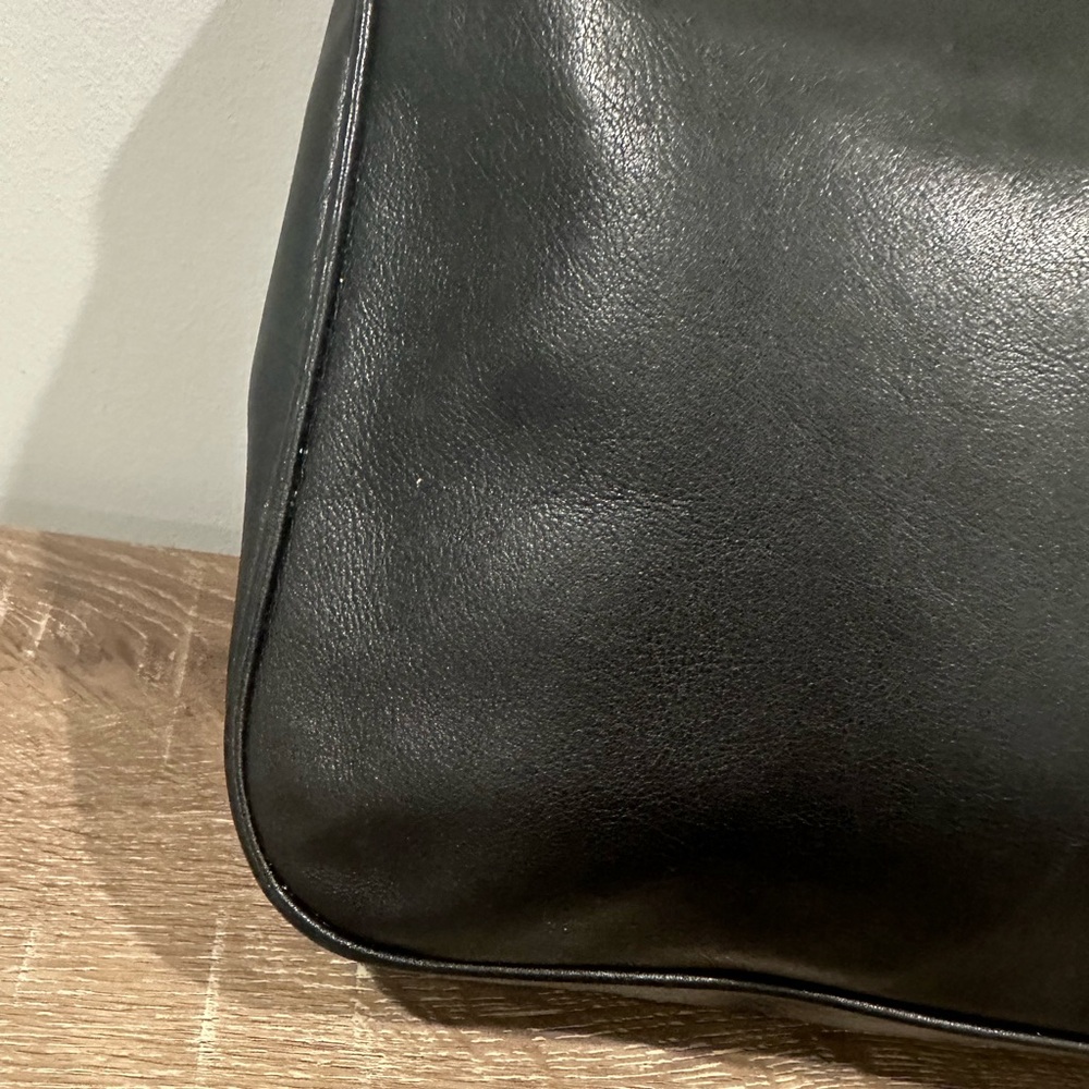 Vintage GUCCI Bamboo Black Leather Satchel Tote - Picture 4 of 14